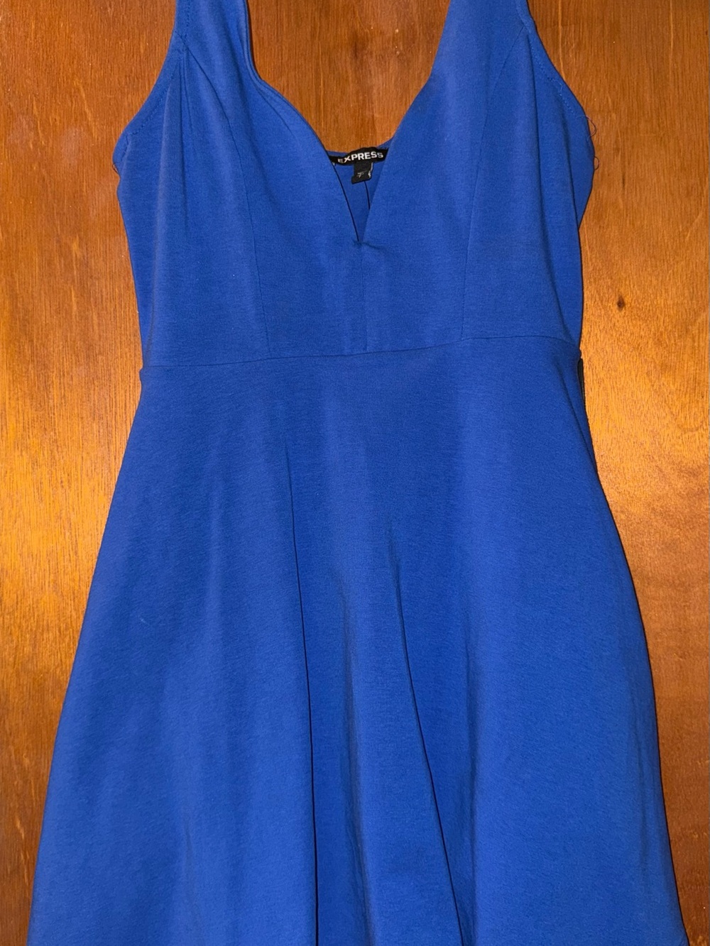 Express Electric Blue V-Neck Dress